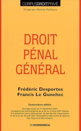Couverture du produit · Droit Penal General