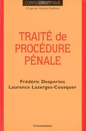 Couverture du produit · Traité de procédure pénale