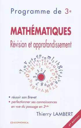 Couverture du produit · Mathématiques : Révision et approfondissement : programme de 3e