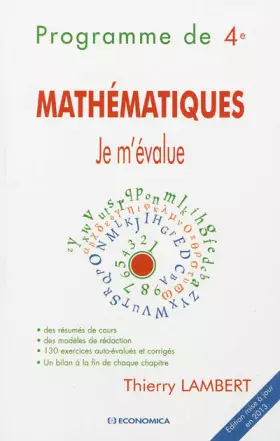 Couverture du produit · Mathématiques - Je m'évalue : Programme de 4e