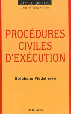 Couverture du produit · Procédures civiles d'exécution