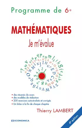 Couverture du produit · Je m'évalue - Sixième, 4e ed. - Mathématiques