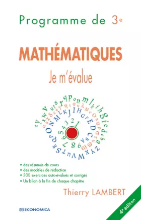Couverture du produit · Mathématiques programme de 3e Je m'évalue