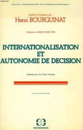 Couverture du produit · Internationalisation et autonomie de décision