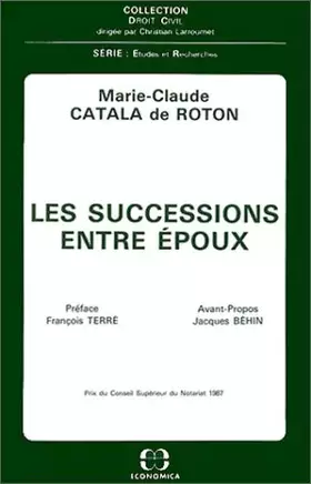 Couverture du produit · Les successions entre époux