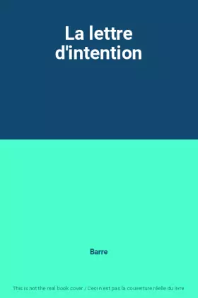 Couverture du produit · La lettre d'intention