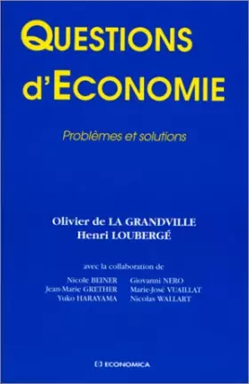 Couverture du produit · Questions d'économie
