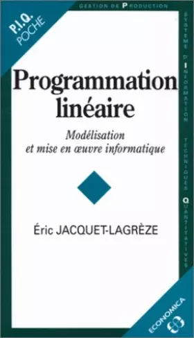 Couverture du produit · Programmation linéaire