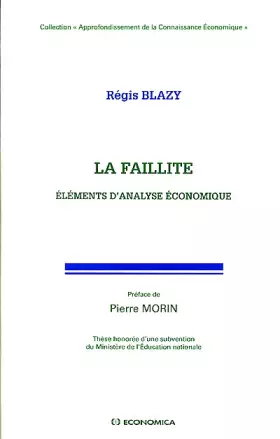 Couverture du produit · La faillite : éléments d'analyse économique
