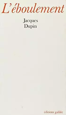 Couverture du produit · L'Éboulement