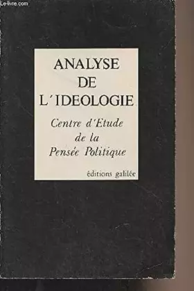 Couverture du produit · Analyse de l'idéologie