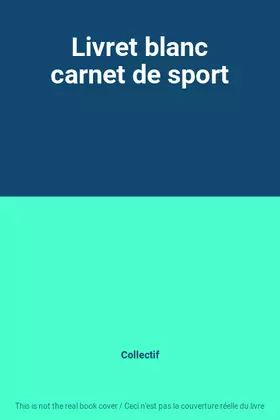 Couverture du produit · Livret blanc carnet de sport