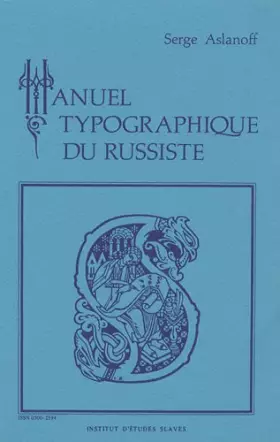 Couverture du produit · Manuel typographique du russiste