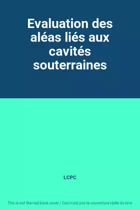 Couverture du produit · Evaluation des aléas liés aux cavités souterraines