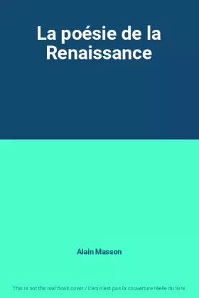 Couverture du produit · La poésie de la Renaissance