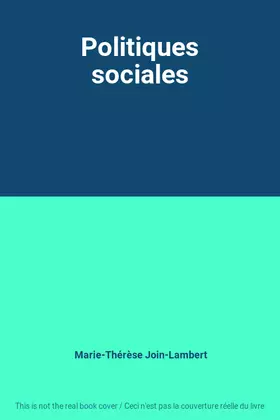 Couverture du produit · Politiques sociales
