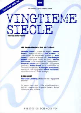 Couverture du produit · Vingtième siècle, numéro 60