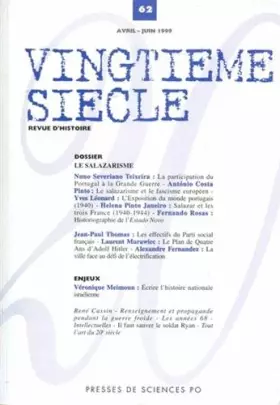 Couverture du produit · Vingtième siècle, numéro 62