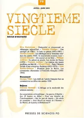 Couverture du produit · Vingtieme siecle n.70
