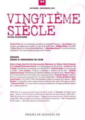Couverture du produit · Vingtième siècle, N° 84 Octobre-Décemb :
