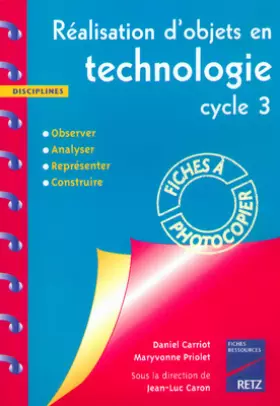 Couverture du produit · Réalisation d'objets en technologie cycle 3