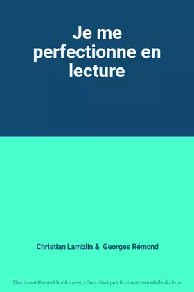 Couverture du produit · Je me perfectionne en lecture