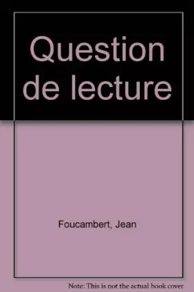 Couverture du produit · Question de lecture