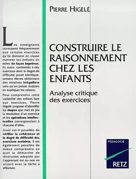 Couverture du produit · Construire le raisonnement chez les enfants