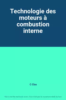 Couverture du produit · Technologie des moteurs à combustion interne