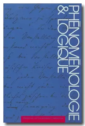 Couverture du produit · Phénoménologie et logique
