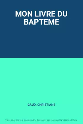 Couverture du produit · MON LIVRE DU BAPTEME