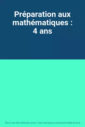 Couverture du produit · Préparation aux mathématiques : 4 ans
