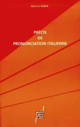 Couverture du produit · Précis de prononciation italienne