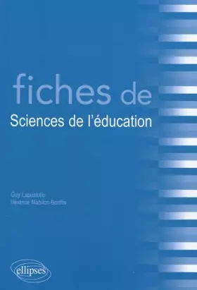 Couverture du produit · Fiches de sciences de l'éducation