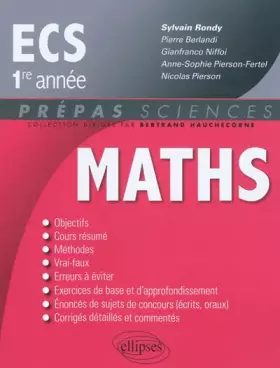 Couverture du produit · Mathématiques ECS 1ère Année