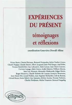 Couverture du produit · Expériences du présent : Témoignages et réflexions