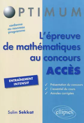 Couverture du produit · l'Epreuve de Mathématiques au Concours ACCES