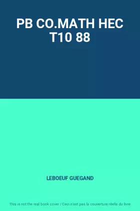 Couverture du produit · PB CO.MATH HEC T10 88