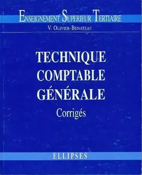 Couverture du produit · Technique comptable générale: Corrigés