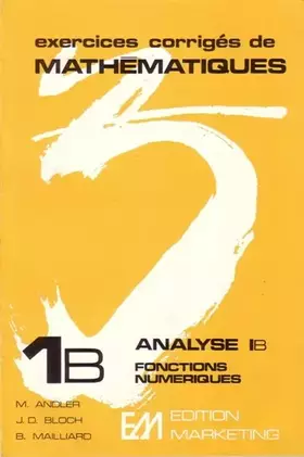 Couverture du produit · Exercices corrigés : ABM 1B Analyse 1B