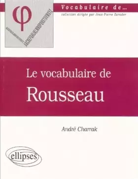 Couverture du produit · Le vocabulaire de Rousseau