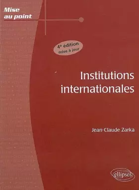 Couverture du produit · Institutions internationales