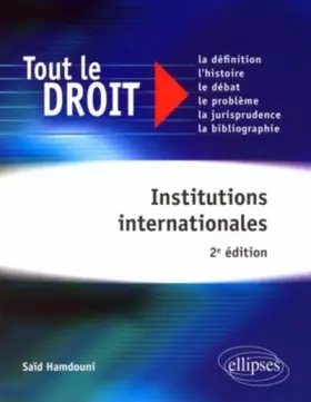 Couverture du produit · Institutions Internationales 2Eme Edition