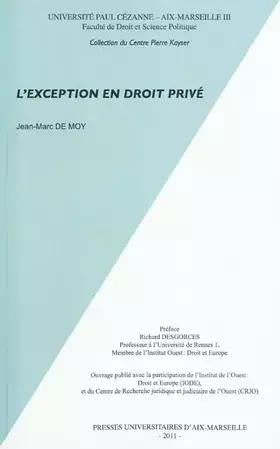 Couverture du produit · L'exception en droit privé