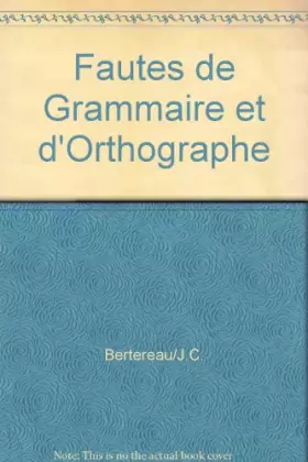 Couverture du produit · Fautes de grammaire et d'orthographe