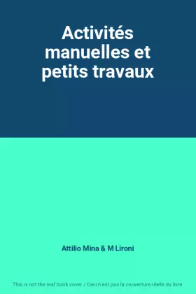 Couverture du produit · Activités manuelles et petits travaux
