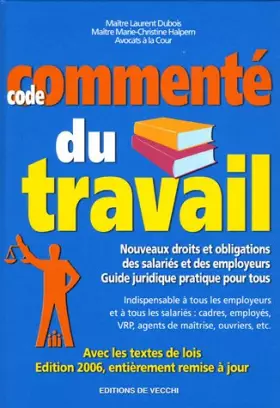 Couverture du produit · Code commenté du travail
