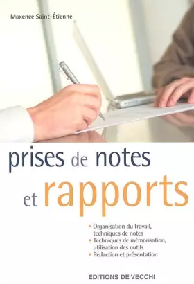 Couverture du produit · Prises de notes et rapports