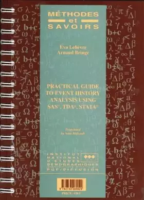Couverture du produit · Methodes Et Savoirs. Pratical Guide To Event History Analysis Using