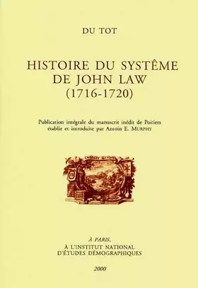 Couverture du produit · Histoire du système de John Law